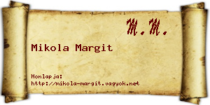 Mikola Margit névjegykártya